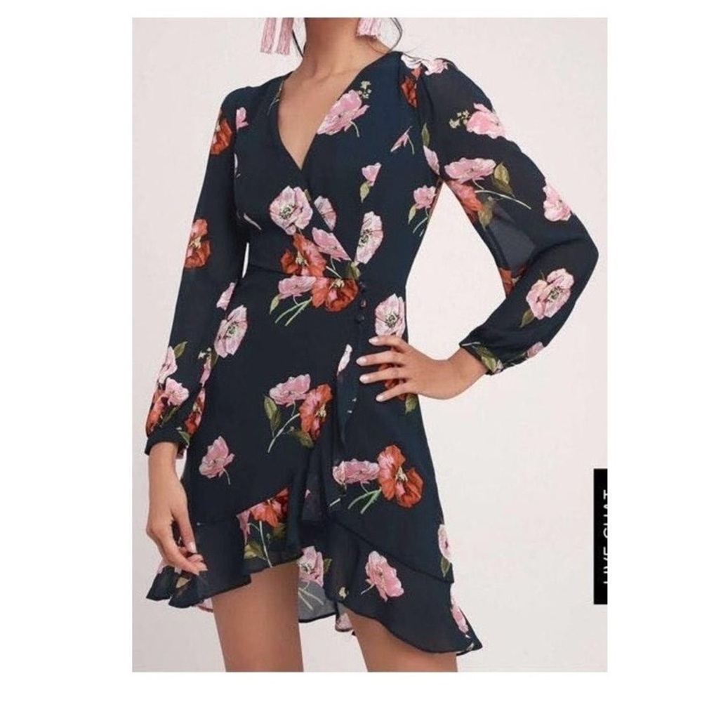 Lulus floral wrap dress